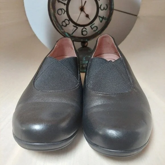 Dansko Ann Black Shoes Leather Size 37 (7) Support Walking Comfort Stretchy Mule - Picture 9 of 9